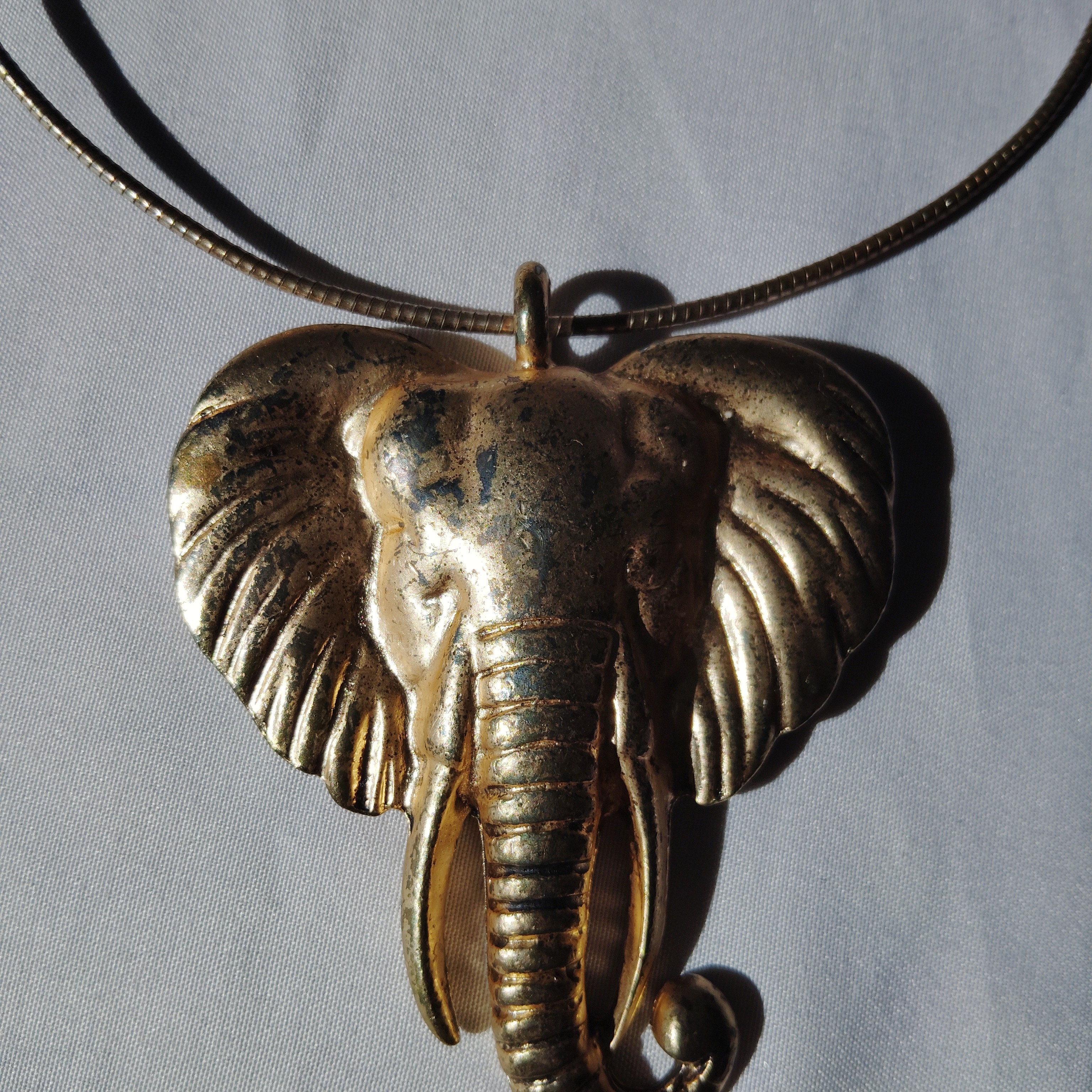 Gold Elephant Pendant Necklace